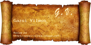 Gazsi Vilmos névjegykártya